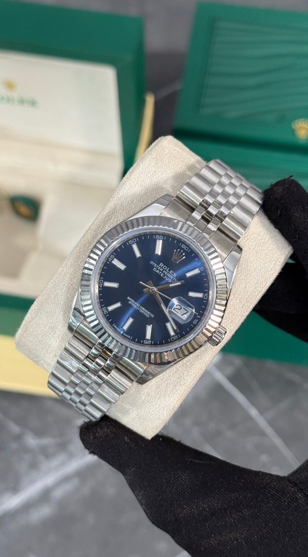 RLX DATEJUST JUBILEE PLATA / AZUL
