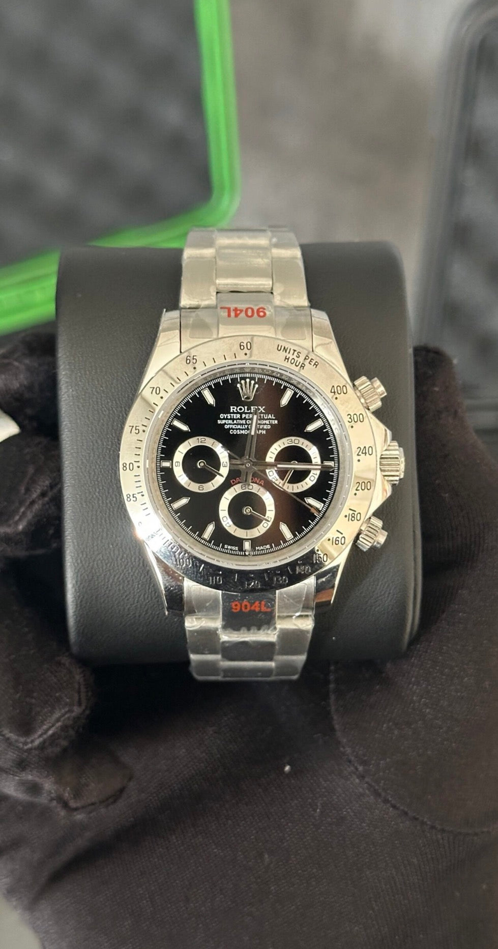 RLX DAYTONA PLATA / NEGRO