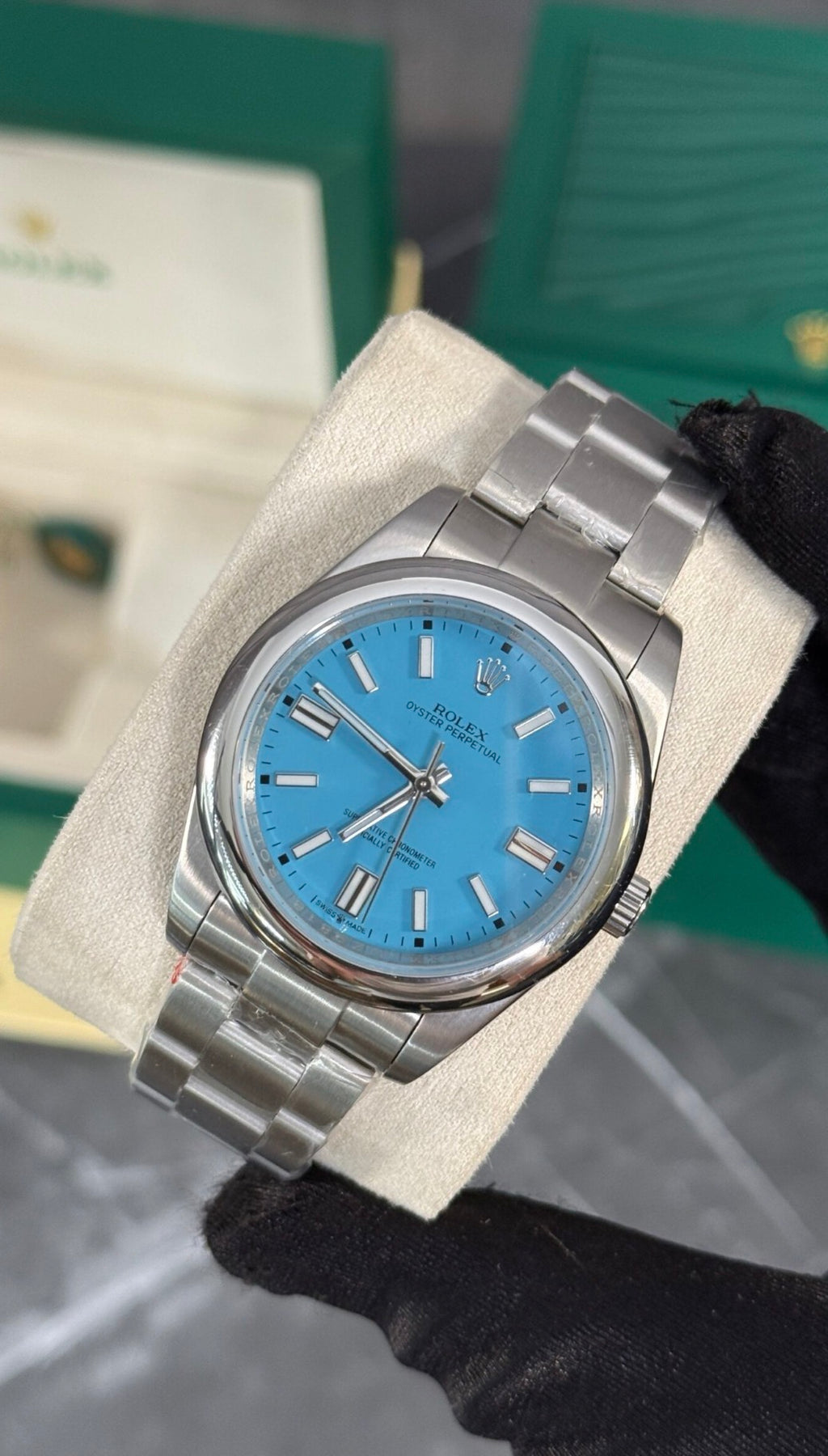RLX OYSTER PERPETUAL PLATA / AZUL