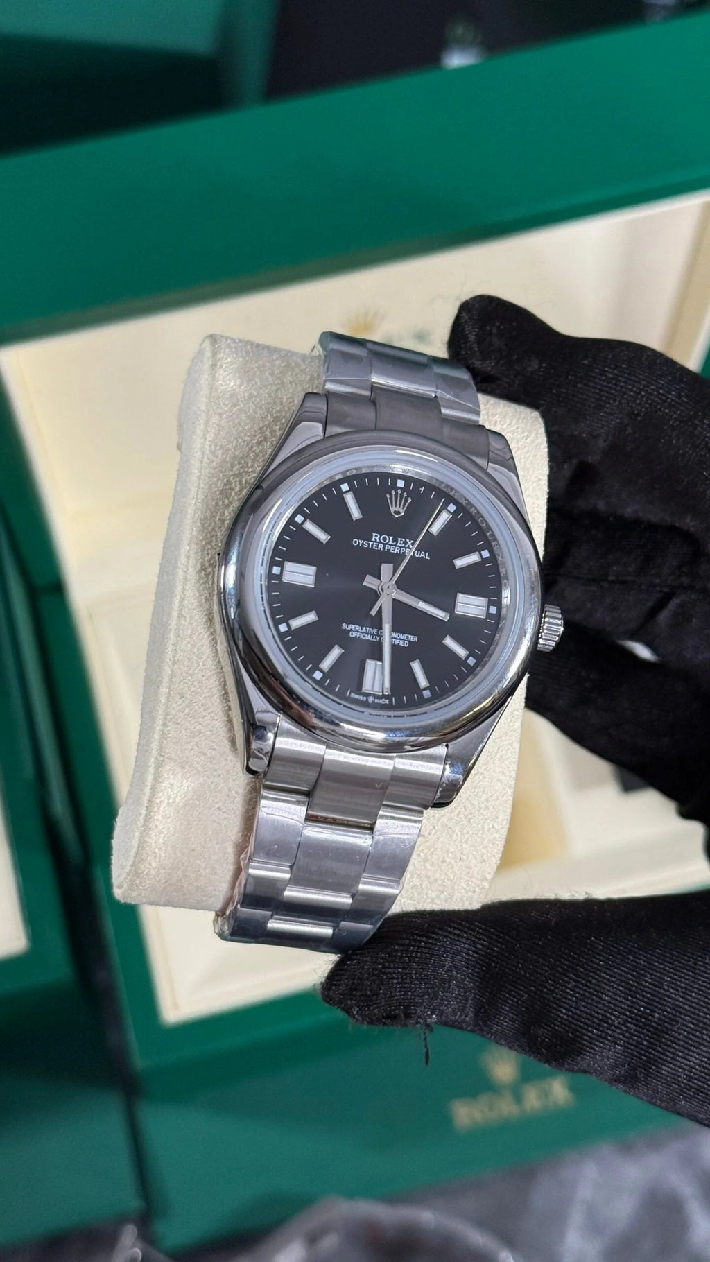 RLX OYSTER PERPETUAL NEGRO / PLATA