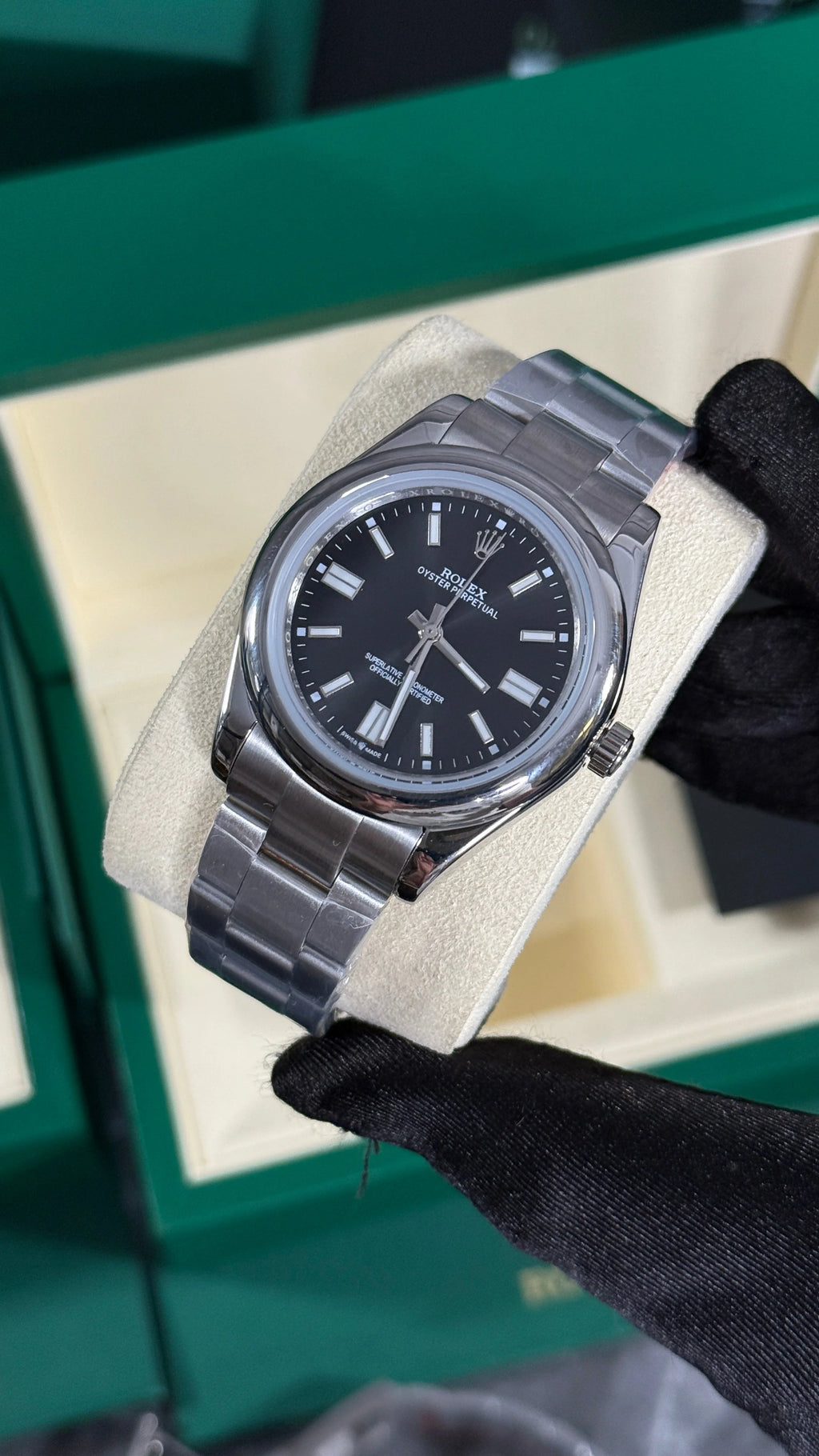 RLX OYSTER PERPETUAL NEGRO / PLATA