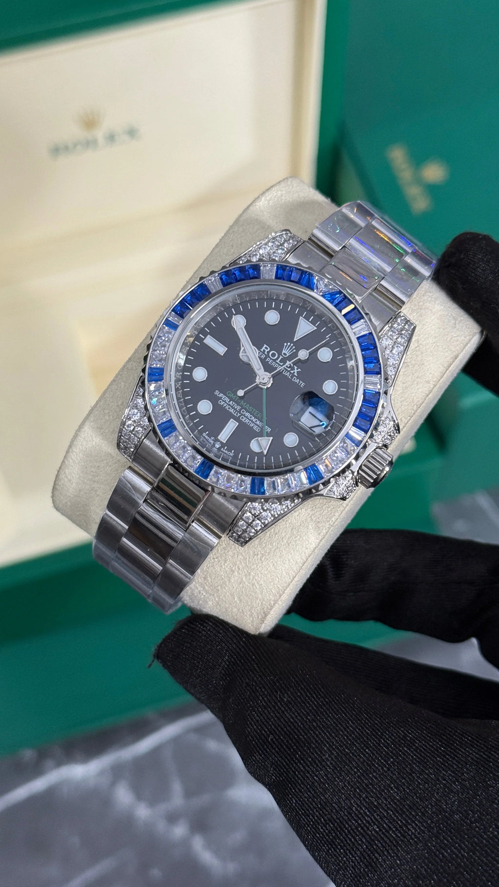 RLX GMT-MASTER II PLATA / DIAMANTES