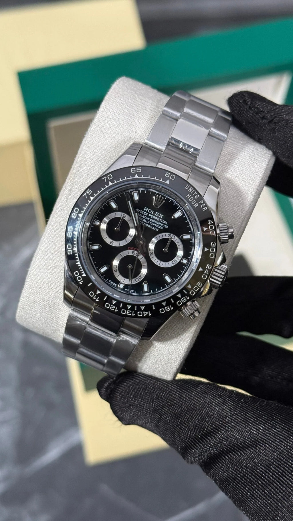 RLX DAYTONA PLATA / NEGRO