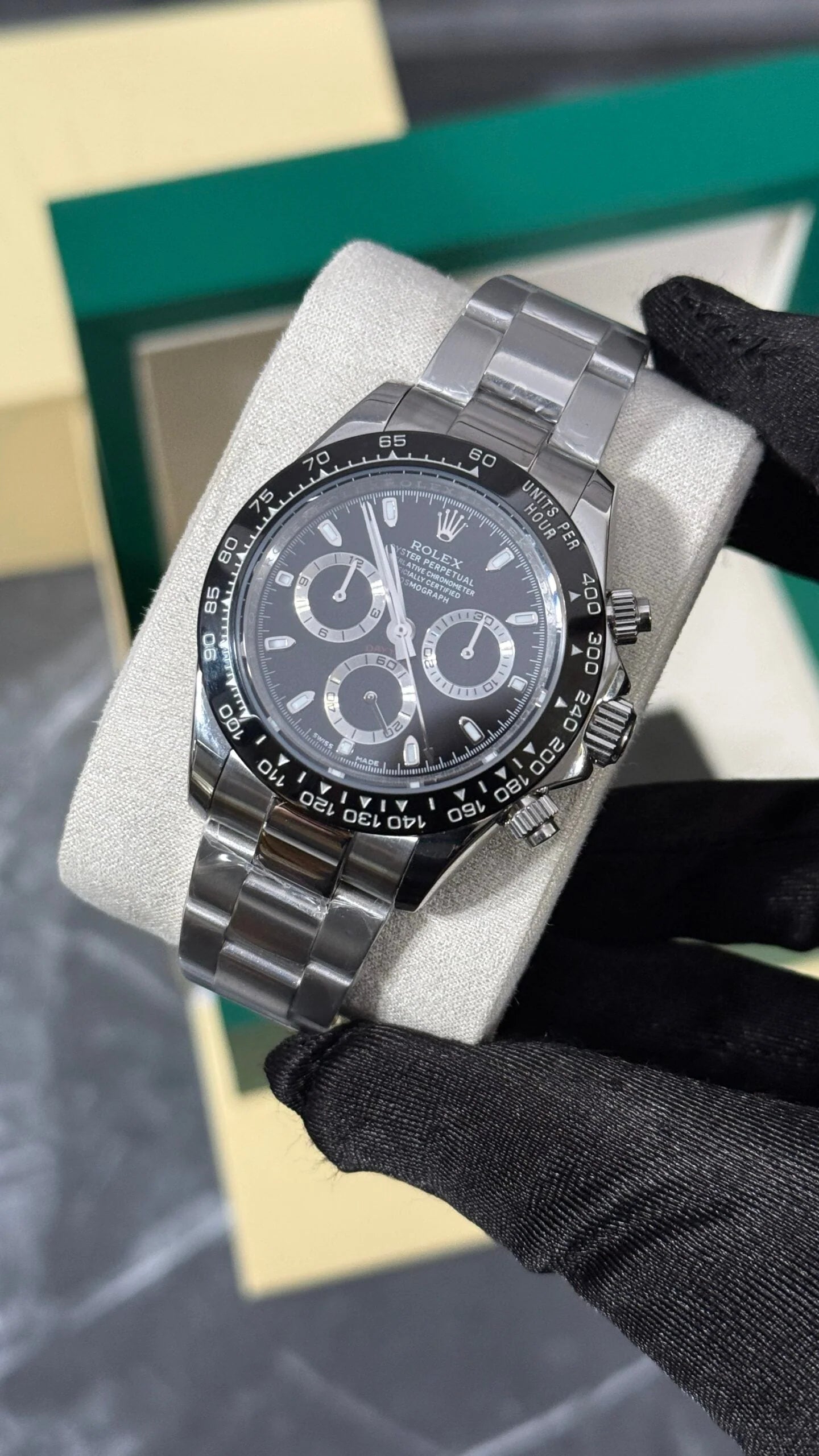 RLX DAYTONA PLATA / NEGRO